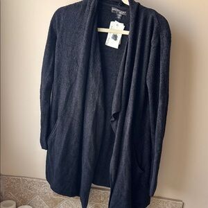 Barefoot Dreams Black Open Front Cardigan Sweater